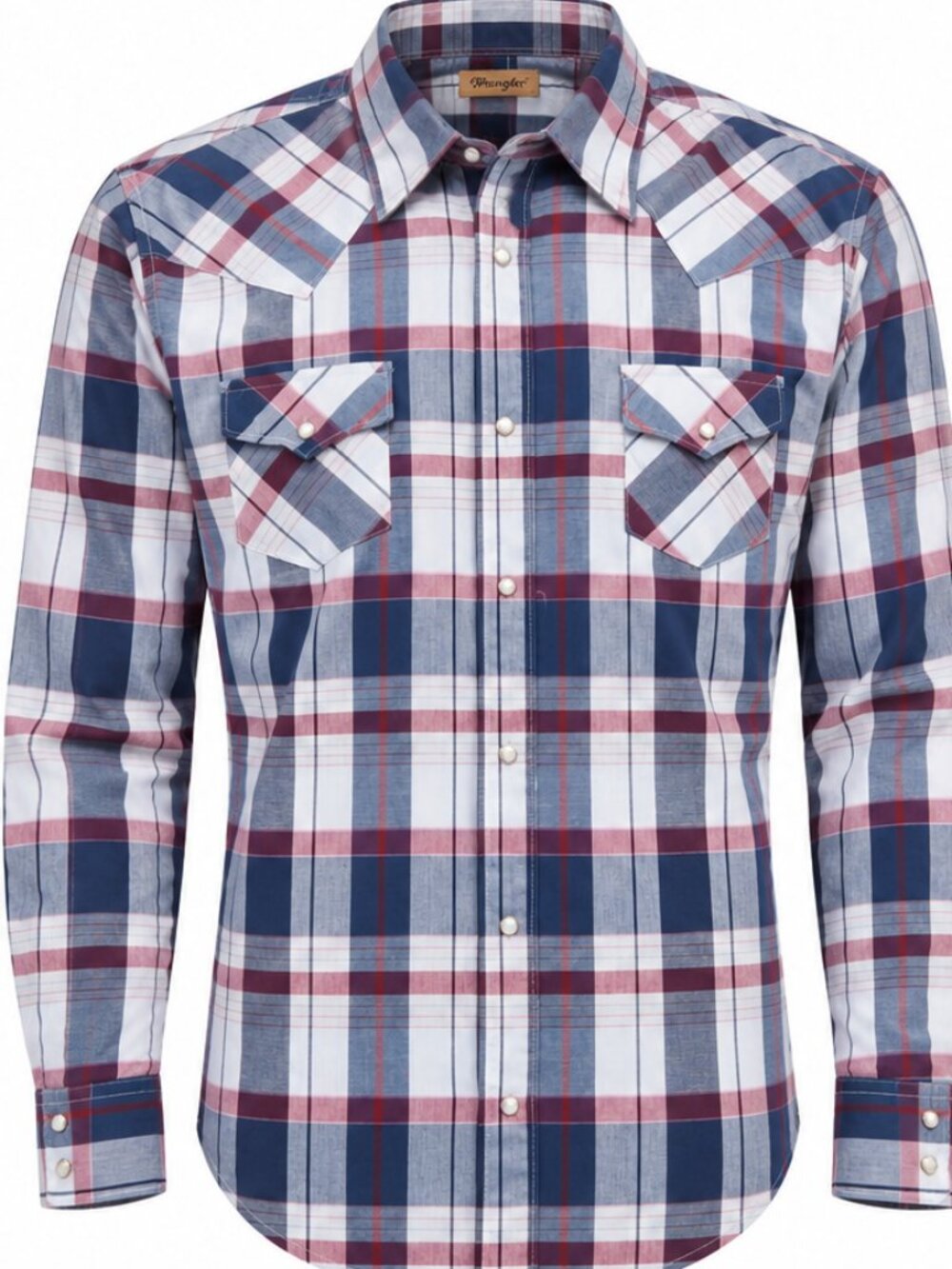 Wrangler VTG Women's Western Pearl Snap Plaid Shirt Size L